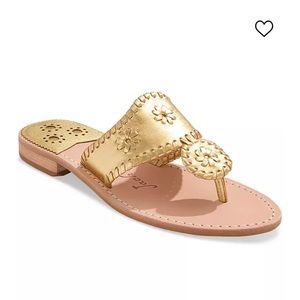 Jack rogers gold slip on flat sandals, size 7.5